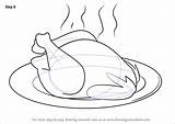 Chicken Draw Cooked Step Drawing Dishes Food Special Tutorials Drawingtutorials101 sketch template