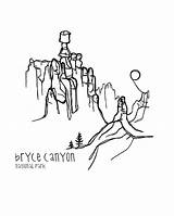 Bryce Canyon Continuous Print sketch template