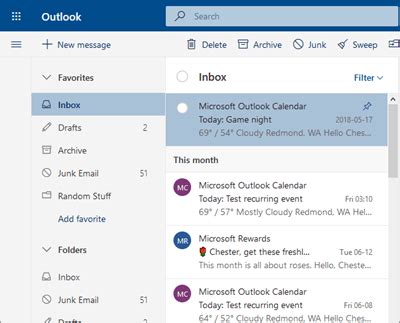 turning  focused inbox  outlook dine development corporation