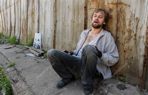 homeless drug addict stock photo  cskrebtsov