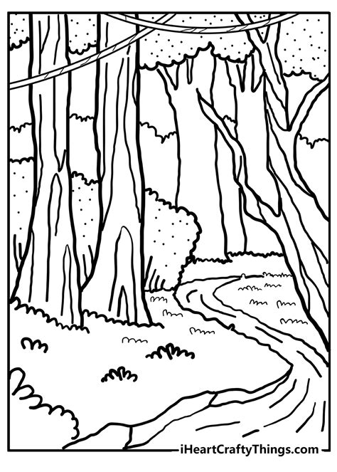 coloring pages forest home design ideas