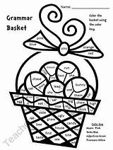Adjective Basket Grammar Easter Verbs Pasqua Cestino Robertosconocchini sketch template