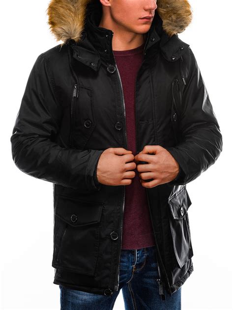 mens winter parka jacket  black modone wholesale clothing
