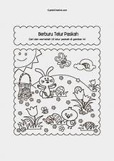 Paskah Mewarnai Permainan Tersembunyi Telur sketch template