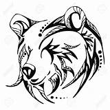 Bear Tattoo Tribal Head Grizzly Drawing Tattoos Outline Stencils Calm Animal Patterned Drawings Ours Stencil Choose Board Clipart Growling Getdrawings sketch template