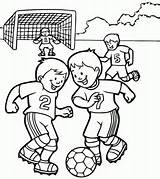 Soccer Coloring Kids Pages Color Football Playing Printable Beautiful Sports sketch template