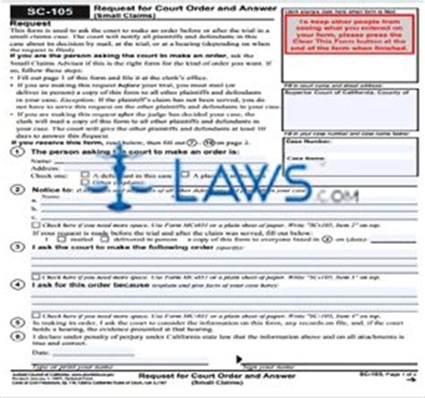 request  court order  answer  legal forms lawscom