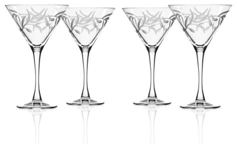 olive martini glass 10 ounce set of 4 glasses contemporary