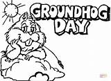 Groundhog Coloring Pages Hog Color Ground Preschoolers Printable Drawing Print Getcolorings Crafts Silhouettes Supercoloring sketch template