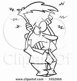 Head Holding Cartoon Frazzled Clipart Outline Businessman Vector His Toonaday Royalty Illustration Clip Stress Work 2021 sketch template