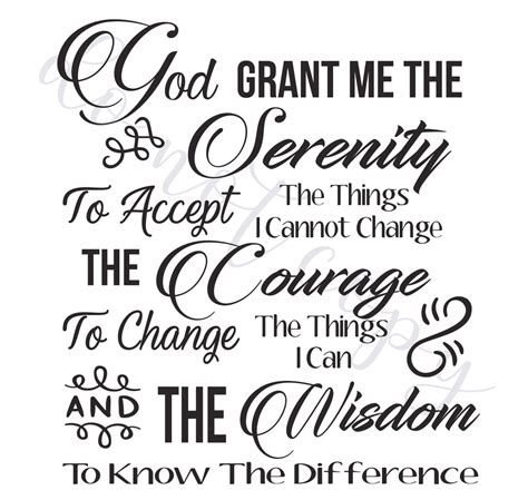 printable typographyserenity prayer  diy   serenity