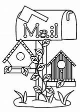 Coloring Pages House Bird Mail Box Under Tocolor Comments sketch template