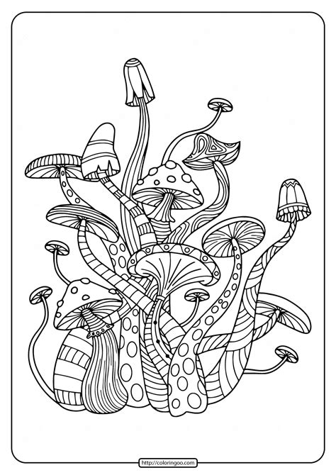 amazing mushrooms  coloring pages