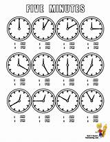 Minute Clocks Printable Intervals sketch template