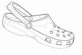 Coloring Shoe Croc Pages Template Patents Drawing Footwear Sketch Templates Google sketch template