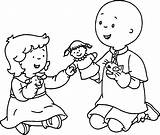 Caillou Coloring Rosie Pages Play Wecoloringpage sketch template