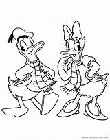Daisy Donald Coloring Duck Pages Classic Disneyclips Scarves Wearing Couple Funstuff sketch template