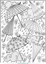 Coloring Umbrella Pages April Showers Spring Rain Choose Board Printable Sheets sketch template