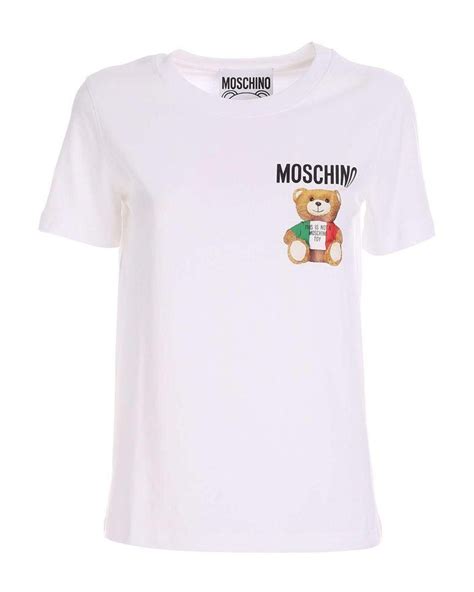 moschino cotton italian teddy bear t shirt in white save 28 lyst