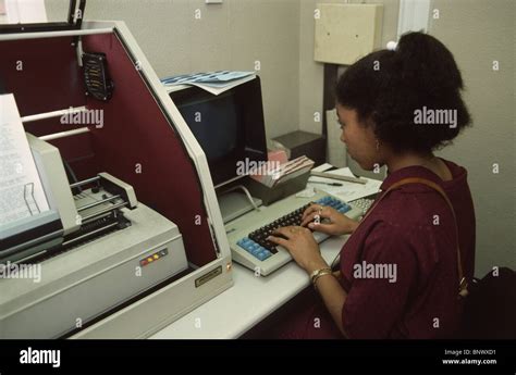 office worker   eighties   fashioned computer  printer