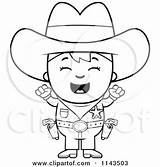 Cowboy Sheriff Cartoon Clipart Kid Cheering Coloring Vector Thoman Cory Outlined Royalty Happy sketch template