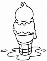 Ice Cream Clipart Clip Melting Cone Melt Popsicle Scoop Drawing Cliparts Cartoon Sundae Melted Sketch Drawings Line Butter Library Social sketch template