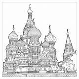 Coloring Cathedral Architecture Moscow Pages Adult Structures Vasily Splendid Extraordinary Multiple Colors Bless sketch template