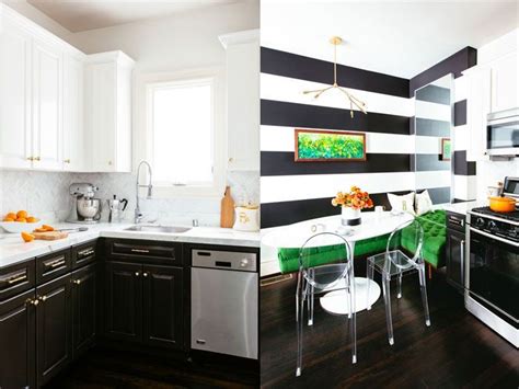 una cocina muy chic decorada en blanco negro y verde · a very chic kitchen in black white and
