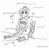 Meerjungfrau Ausmalbild Artus Flosse Meerjungfrauen Ausdrucken Ausmalen sketch template