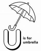 Umbrella Letter Coloring Printable Vocabulary Preschoolers Print English Letters sketch template