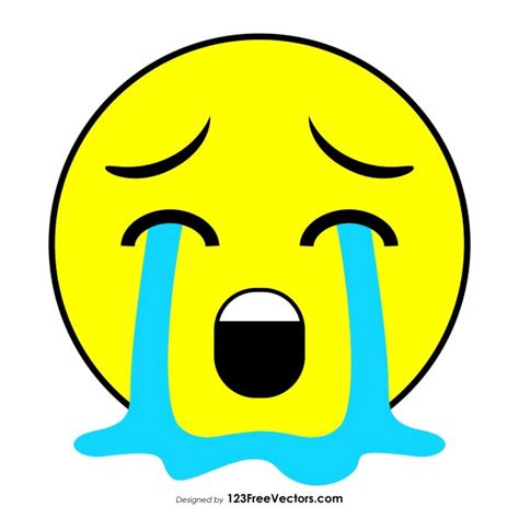 Loudly Crying Face Emoji Vector Download