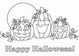 Halloween Coloring Pages Happy Kids Pumpkin Cute Jack Lantern Town Birthday Fun Scene Color Printable Drawing Labyrinth Mom Scarecrow Trading sketch template