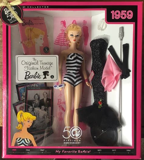 vintage reproduction 50th anniversary barbie doll tset ebay old