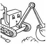 Digger Coloring Excavator Awesome Tractor Cartoon sketch template