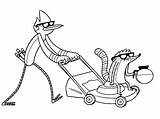 Regular Coloring Show Mordecai Rigby Pages Color Lawn Mower Print Cooling Cartoon Printable Characters Categories Getdrawings Game Coloringonly sketch template