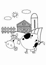 Coloring Farm Pages Cow Dairy Printable Kids Cute Farming Its sketch template