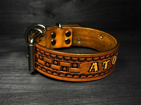 personalized leather collar american   personalised leather dog collar collar