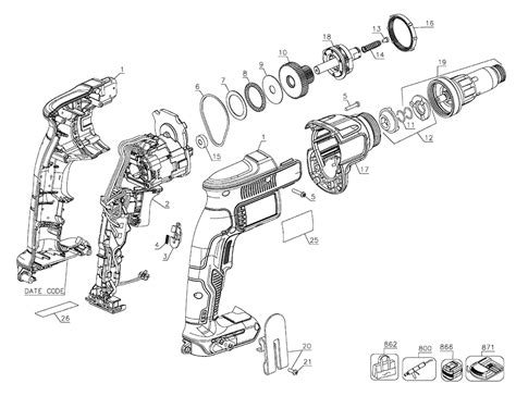 buy dewalt dcfb type  screw gun replacement tool parts dewalt dcfb type  diagram