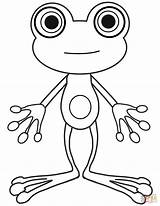 Frog Coloring Cartoon Frogs Pages Drawing Printable Public sketch template