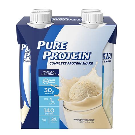 3 Pack Pure Protein Shake Vanilla Milkshake 30g Protein 11 Fl Oz