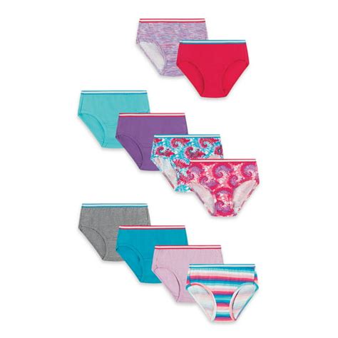 Hanes Girls Tagless Super Soft Cotton Brief Underwear 10 Pack Sizes