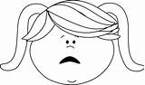 Face Clipart Scared Girl Angry Little Clip Scary Boy Annoyed Emotions Mad Cliparts Girls Outline Happy Afraid Kids Eyebrows Graphics sketch template