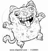 Ugly Cat Coloring Cartoon Outlined Jumping Pages Clipart Pusheen Cory Thoman Vector Template Talking 2021 sketch template
