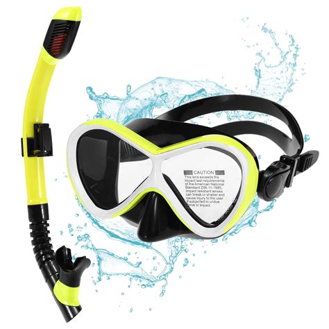 carevas professional swimming goggles  dry snorkel tube set fog goggles  snorkel
