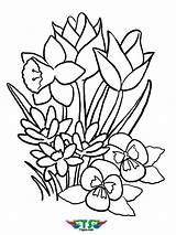 Spring Coloring Pages Flower Print Flowers Beautiful Tsgos sketch template