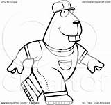 Beaver Builder Hat Cartoon Hard Overalls Walking Coloring Clipart Drawing Thoman Cory Outlined Vector Animal Getdrawings 2021 sketch template