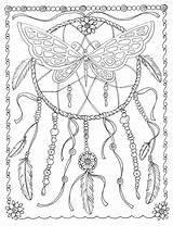 Coloring Pages Dreamcatcher Dream Catcher Mandala Adult Butterfly Printable Colouring Adults Book Color Sheets Print Native Tattoo Books American Butterflies sketch template
