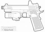 Coloring 1911 Book Gun Guns Firearms Pages Firearm Kitfox Template Group sketch template