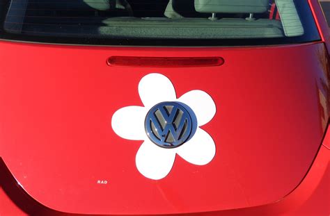 Vw Beetle Flower Magnetic Decal White Vw Beetle Accessories Vw