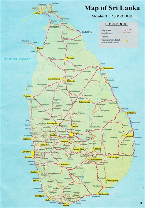 large detailed road map  sri lanka  cities sri lanka asia mapsland maps   world